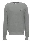 Ls Ez Cotton Waffle Crwnk Swtr 9 Calvin Klein Jeans Grey