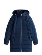 Mw Down Slim Coat With Fur Tommy Hilfiger Navy