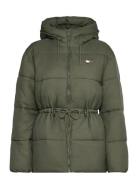Tjw Hooded Midi Puffer Jacket Tommy Jeans Khaki