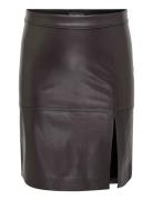 Caroline Faux Leather Skirt Otw ONLY Carmakoma Brown