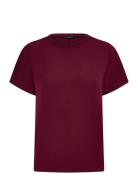 Crepe Light Crew Neck Top French Connection Burgundy
