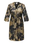 Cardixie 3/4 V-Neck Blk Dress Aop ONLY Carmakoma Black