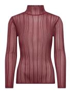 Zelie Sheer Knitted Turtleneck Top Malina Pink