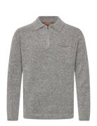 Mmgryan Soft Zip Polo Pullover Mos Mosh Gallery Grey