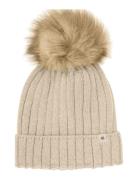 Hat Knit Alpaca Pompom Huttelihut Beige