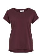 Vidreamers New Pure T-Shirt-Noos Vila Burgundy