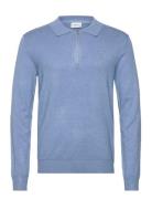 Ecovero L/S Zip Polo Lindbergh Blue