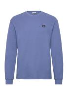 Ls Waffle Badge Crewnk Tee Calvin Klein Jeans Blue