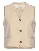 Mschrosina Michelle Short Waistcoat MSCH Copenhagen Cream