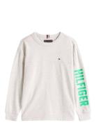 Hilfiger Sleeve Graphic Tee Ls Tommy Hilfiger Grey
