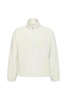 Polar Fleece Rib Mock Neck Qtr Z Calvin Klein Cream