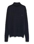 Classic Cotton Cable Roll Neck Tommy Hilfiger Navy