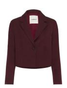 Sllilu Corinne Cropped Blazer Soaked In Luxury Burgundy