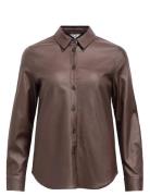 Objmelba Re Ls Shirt Noos Object Brown