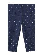Ribbed Floral Leggings Mango Navy