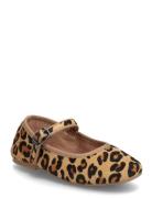 Leopard-Print Leather Ballerinas Mango Patterned