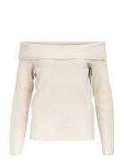 Objreynard L/S Re Off Shoulder Knit Div Object Cream