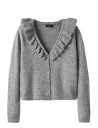 Nlfreave Ls Flounce Knit Cardigan LMTD Grey