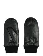 Pcnellie New Leather Mittens Noos Pieces Black