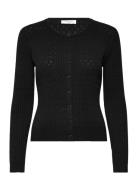 Rwdarcy Ls Pointelle Cardigan Rosemunde Black