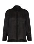 Terry Crinkle Top French Connection Black