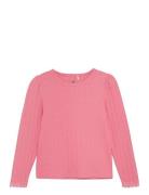 T-Shirt Ls Pointelle En Fant Pink