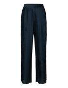Slfelma Hw Wide Plisse Pant B Selected Navy