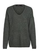 Vmcrewlefile Ls V-Neck Blouse Noos Vero Moda Green