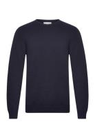 Man Chunky O-Neck Sweater Davida Cashmere Navy