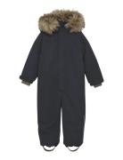 Snowsuit W. Fake Fur En Fant Black