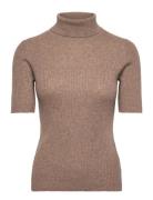 Turtleneck Rib T-Shirt Davida Cashmere Beige