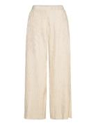 Slfelma Hw Wide Plisse Pant B Selected Cream