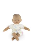 Corolle Mini Calin Docka, Brunögd, 20 Cm Corolle Patterned