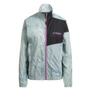 Women's Terrex Trail Running Printed Wind Jacket LINGRN/MAGGRE