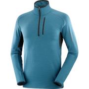 Salomon Men's Essential Lightwarm Half Zip Deep Dive/Deep Black