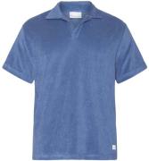 Knowledge Cotton Apparel Men's Loose Terry Polo Moonlight Blue