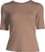 Casall Women's Rib Tee Taupe Brown