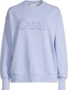 Casall Women's Terry Spring Graphic Crew Blueberry Mist