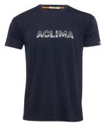 Aclima Men's LightWool 140 Classic Tee Logo Navy Blazer