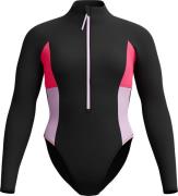 Speedo Women's Longsleeve Zip Colorblock 1 Pc Dark Pink