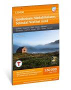 Calazo förlag Lyseheiane, Sirdalsheiane & Setesdal Vesthei Nord 1:50 0...