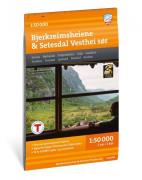 Calazo förlag Bjerkreimsheiene & Setesdal Vesthei Sør 1:50 000 Hiking ...