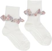 GoBabyGo Nonslip Socks - Bamboo / Liberty Str 1-2y (size - Off White /...