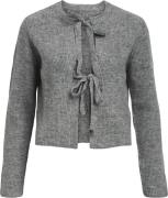 Object Objparvi Knit Cardigan 130 Kvinde Medium Grey Melange Cardigans...