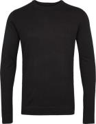 Lindbergh Merino Strik med Rund Hals Mand Black Sweaters Slim Fit Str ...