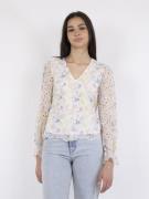 Neo Noir Candice Embroidery Blouse Kvinde Creme Langærmede Bluser Str ...