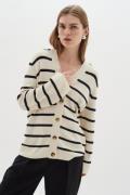 InWear Seffieiw Cardigan Kvinde Whisper White / Black Cardigans Str L ...