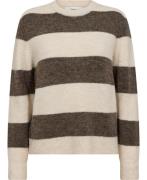 InWear Harrietiw Stripe Pullover Kvinde Sandy Grey/vanilla Sweaters Re...