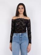 Neo Noir Casadi Lace Flower Blouse Kvinde Black Toppe Str 40 - hos Mag...