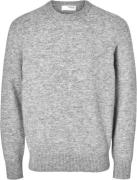 Selected Homme Slhrai LS Knit Crew Neck Mand Grå Sweaters Regular Fit ...